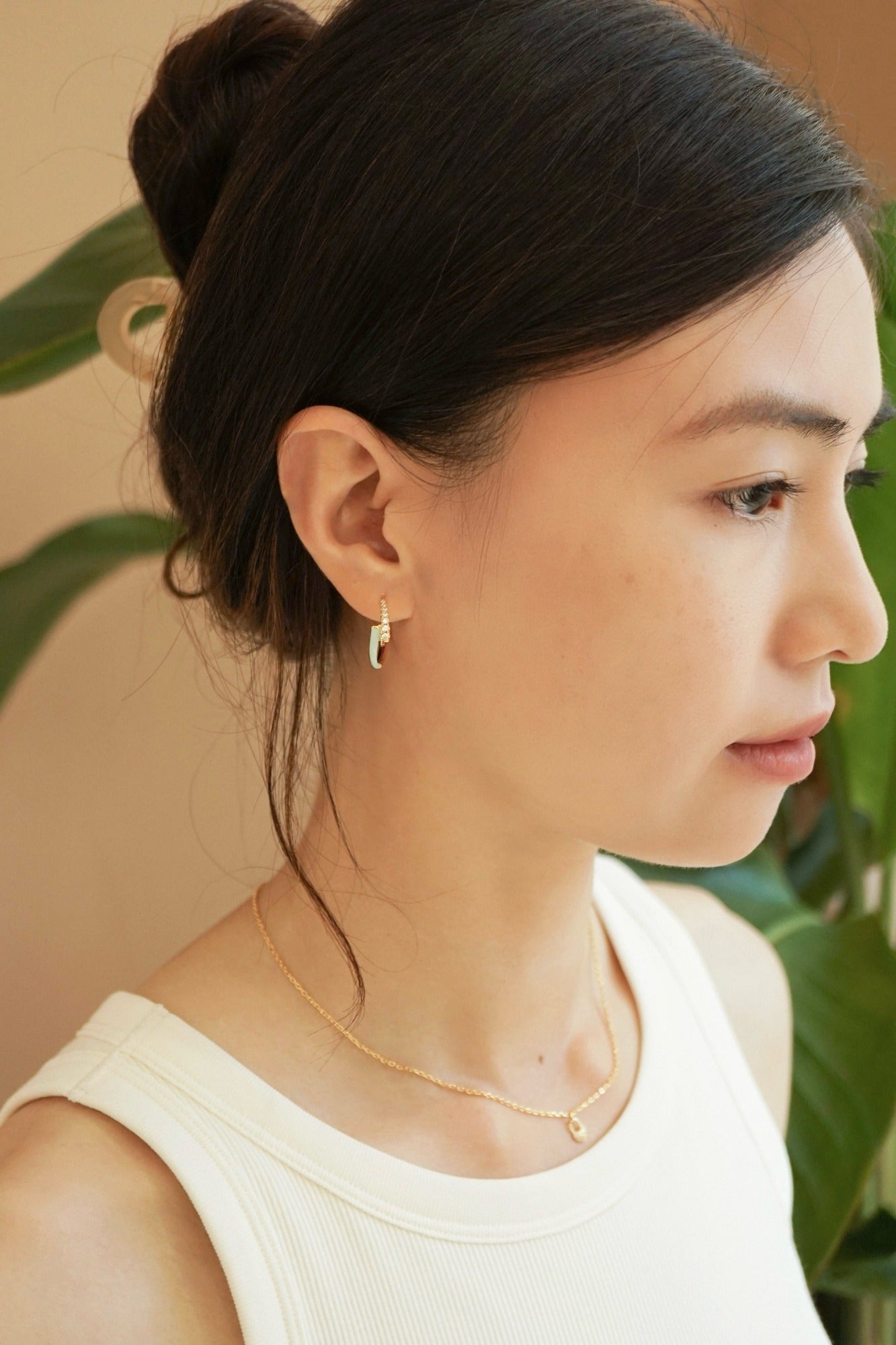 Everly Hoop Earrings - Mint