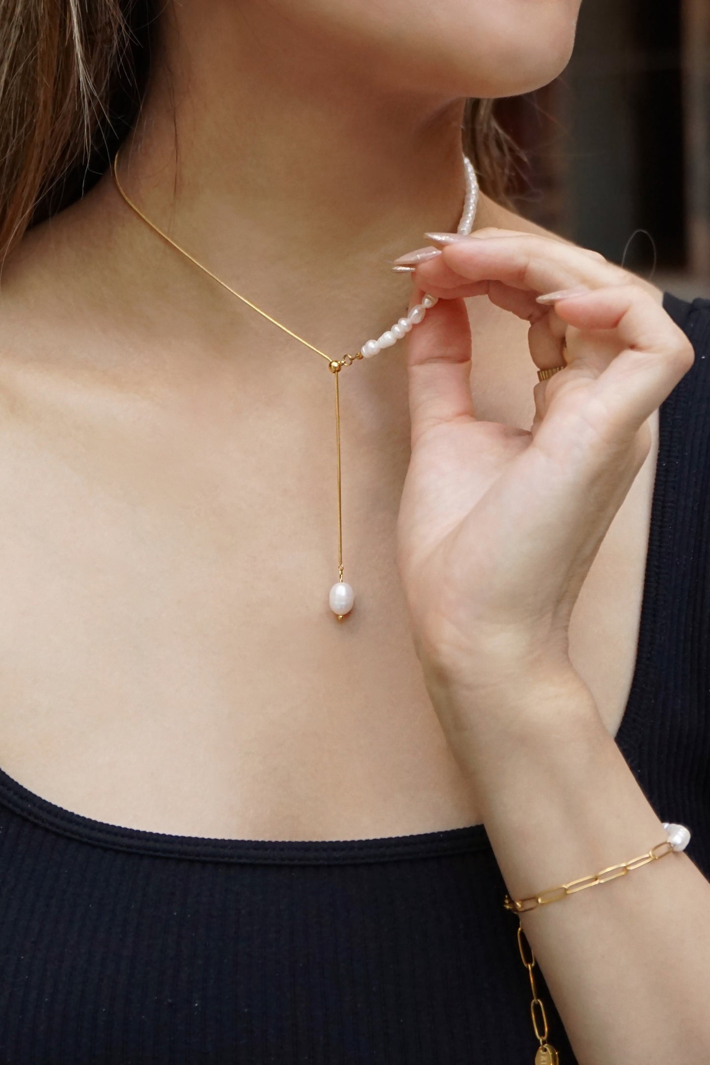 Eloise Adjustable Pearl Necklace