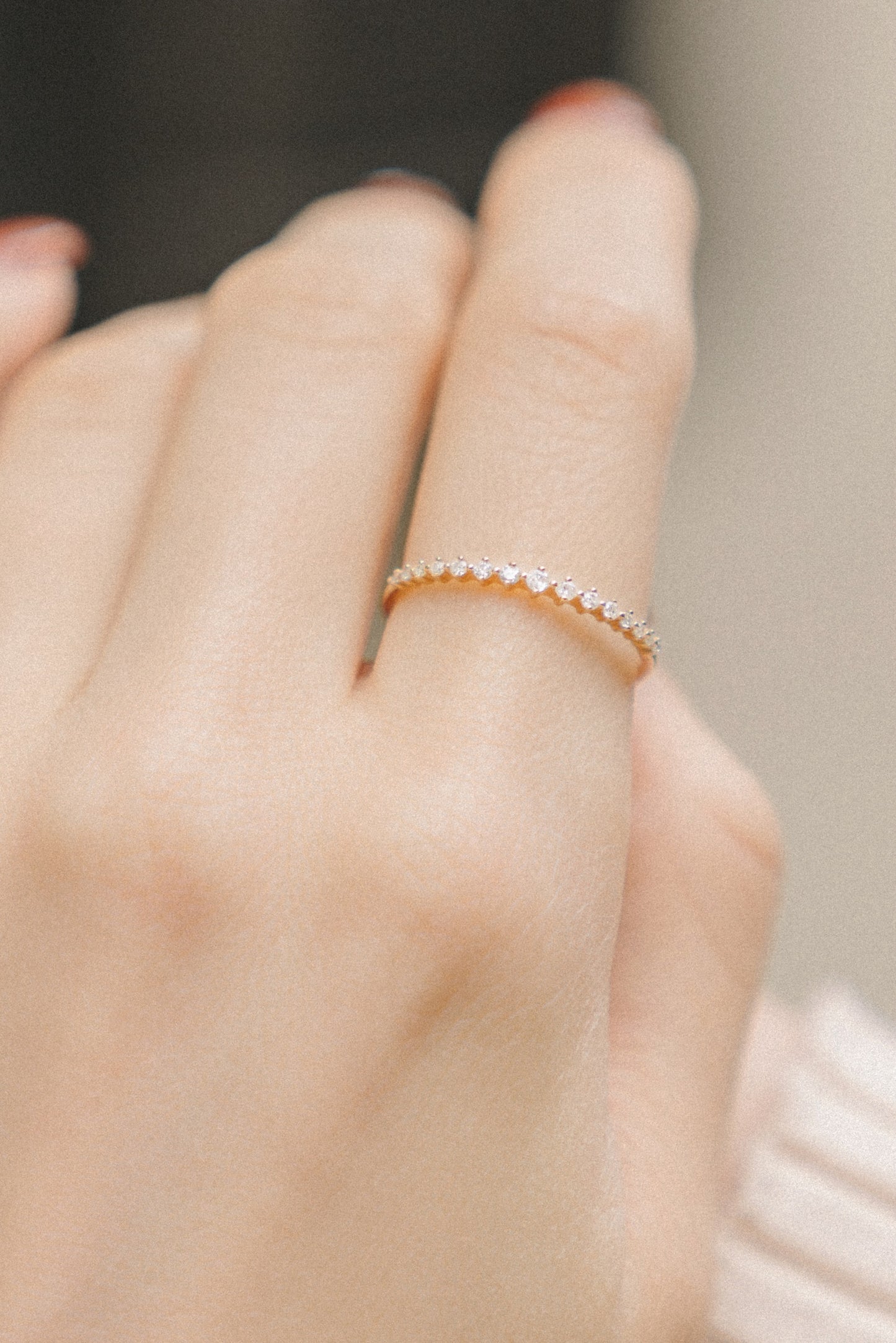 Alessandra Diamond 14K Solid Gold Ring