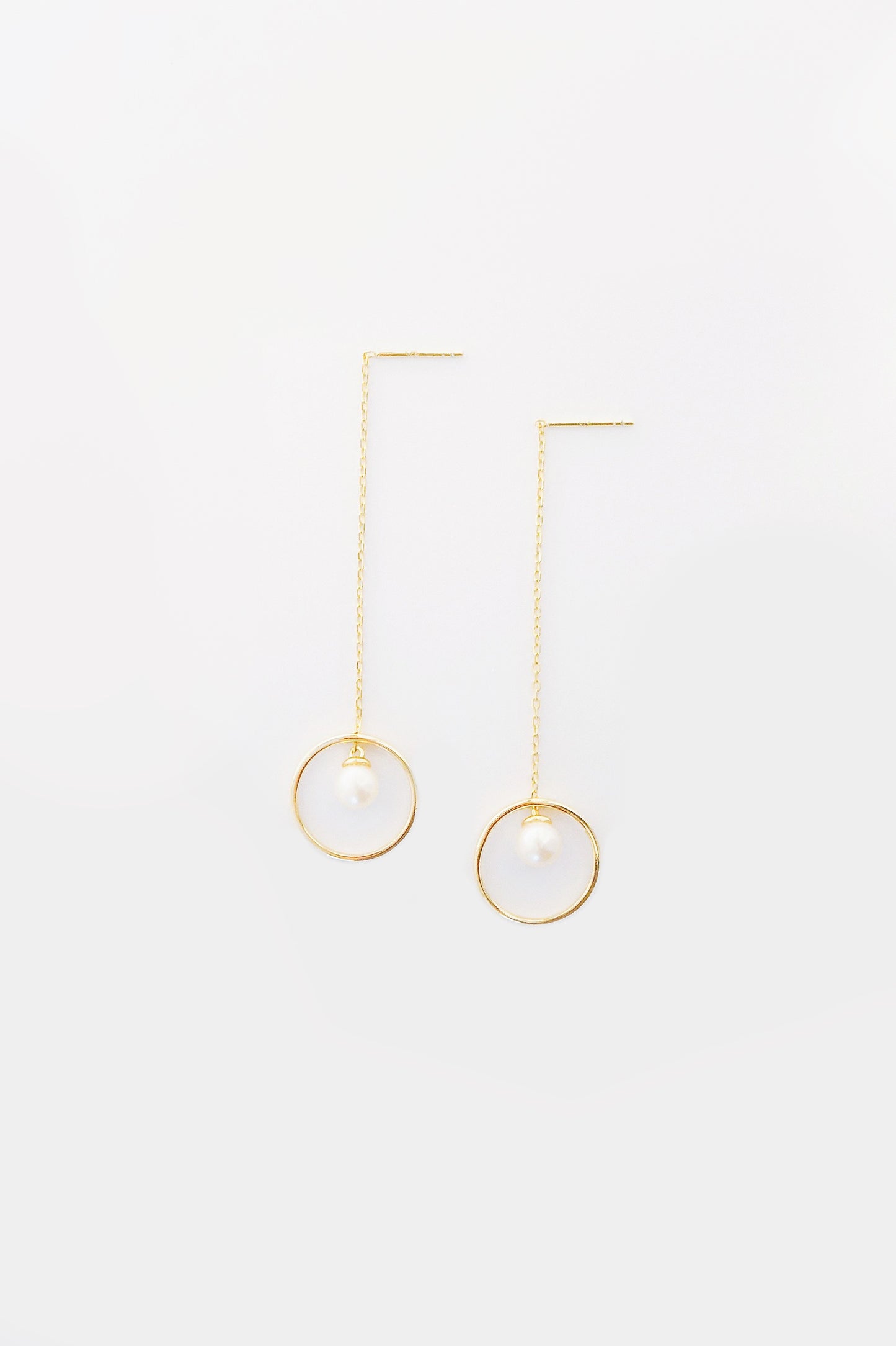 Selene 14K Gold Plated Pearl Earrings