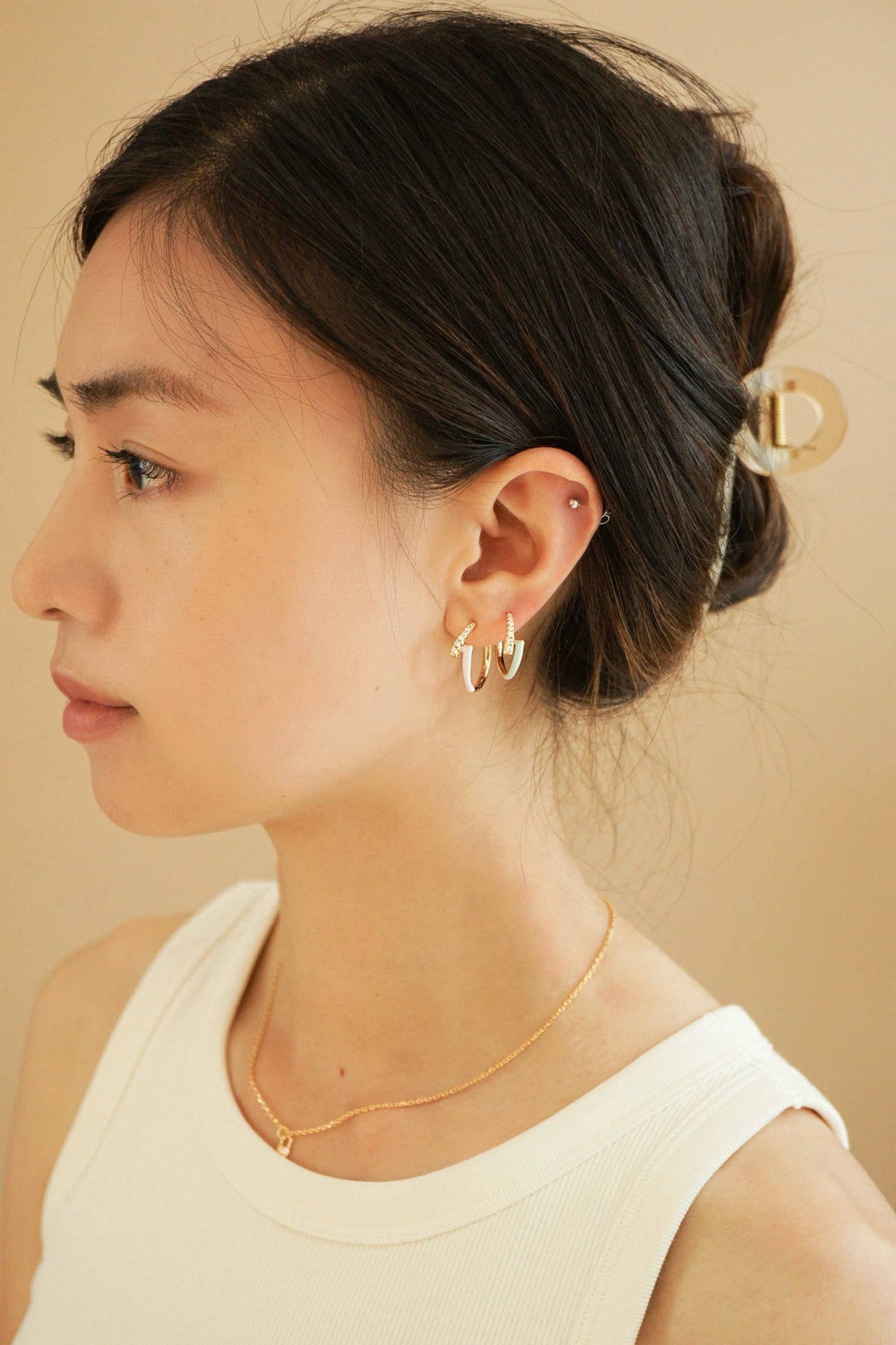 Everly Hoop Earrings - Cherry Blossom