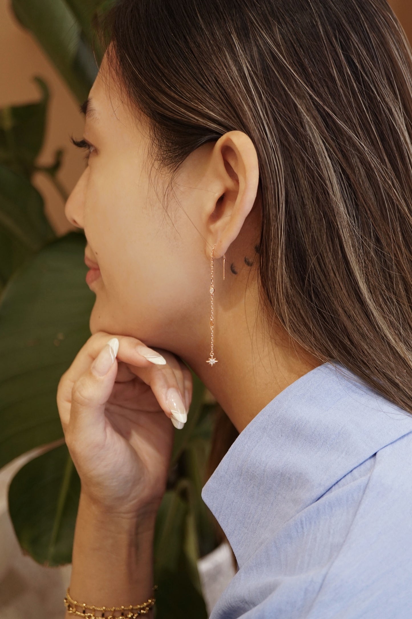 Serena Dangly Star Earrings
