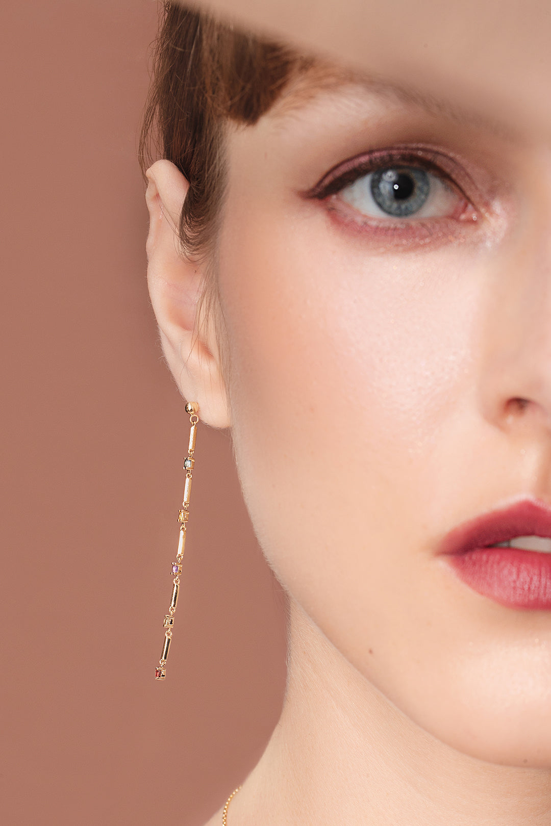 Penta 5-Stone Lena Gold Earrings | Tijo Jewellery
