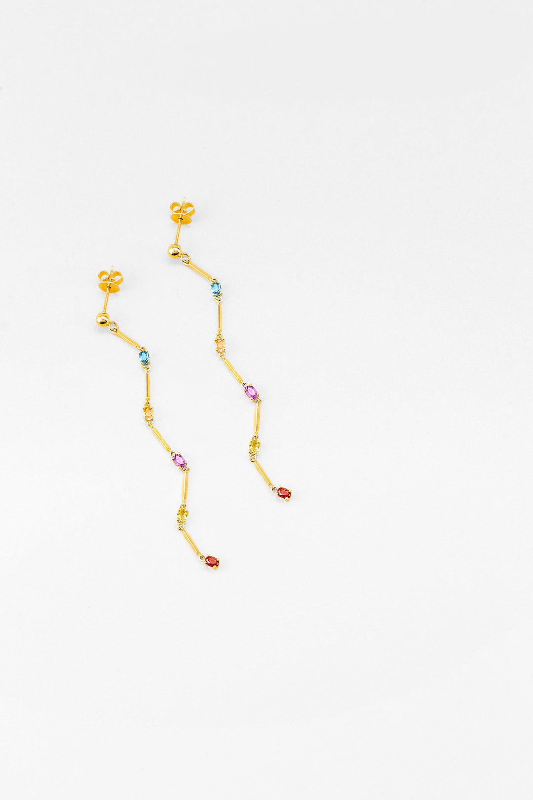 Penta 5-Stone Lena Gold Earrings | Tijo Jewellery
