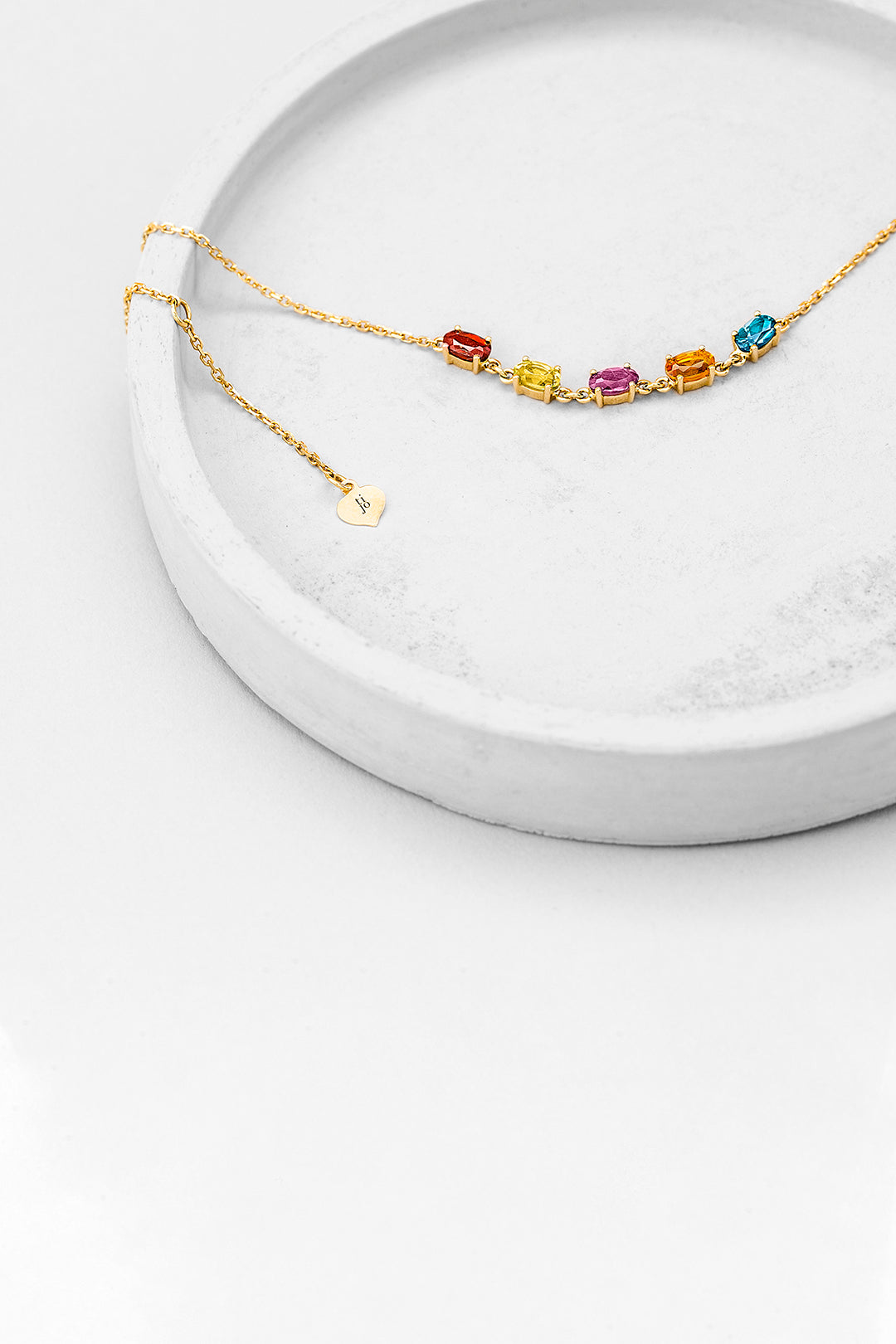 Penta 5-Stone Rosa Gold Necklace | Tijo Jewellery