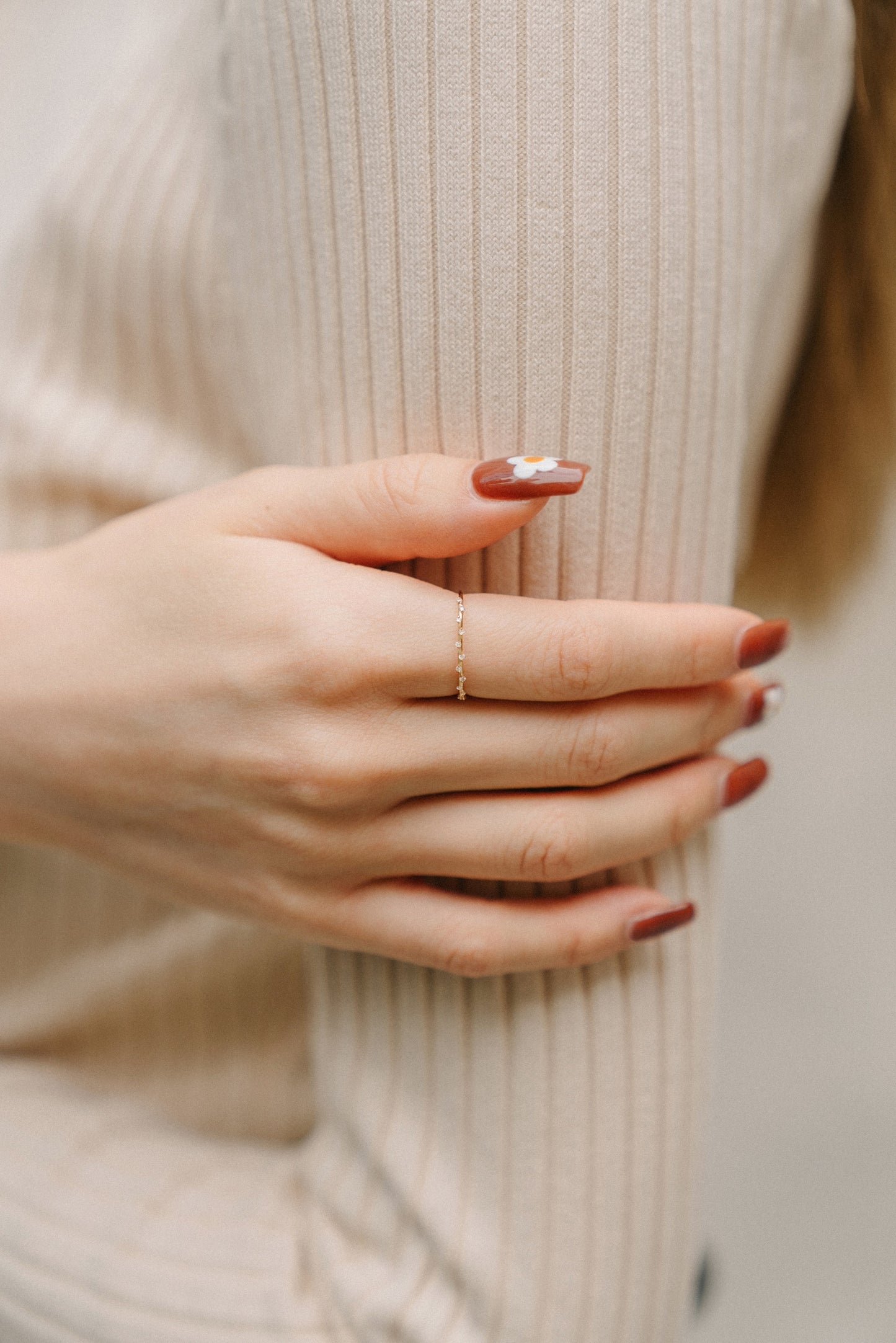 Cordelia Diamond 14K Solid Gold Ring