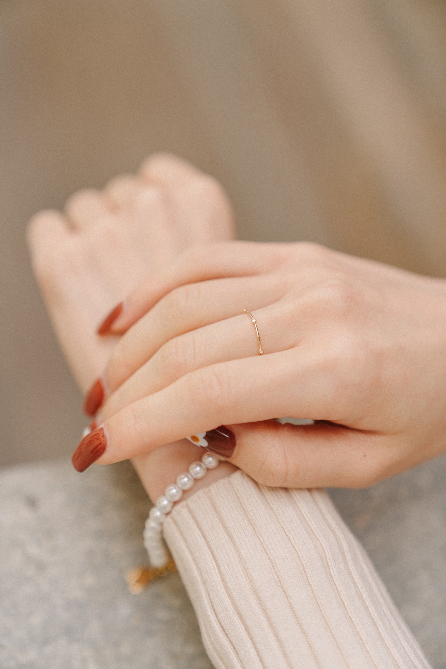 Harper Diamond 14K Solid Gold Ring