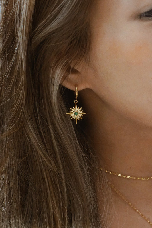 Sirius Malachite Star Earrings