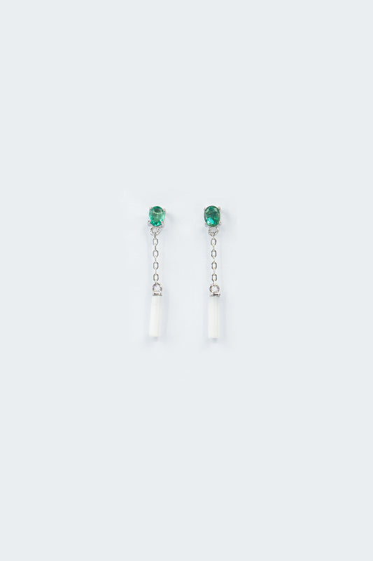 Vintage Emerald & Agate Dangling Earrings